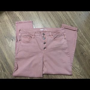 Old Navy pink button up Power Slim Straight sz 12